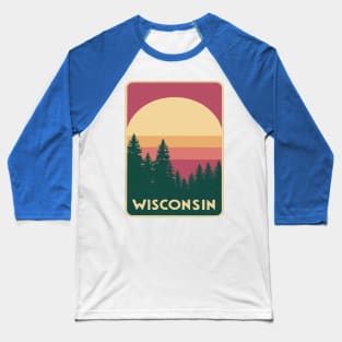 Wisconsin Tourism Sunset Graphic Baseball T-Shirt